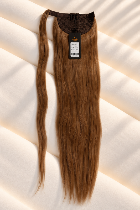 Echthaar Ponytail – 55 cm | 100 g | Farbe 14