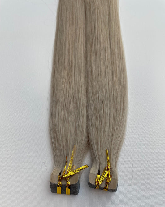 Mini Tape-In Echthaar Extensions – Platin Aschblond